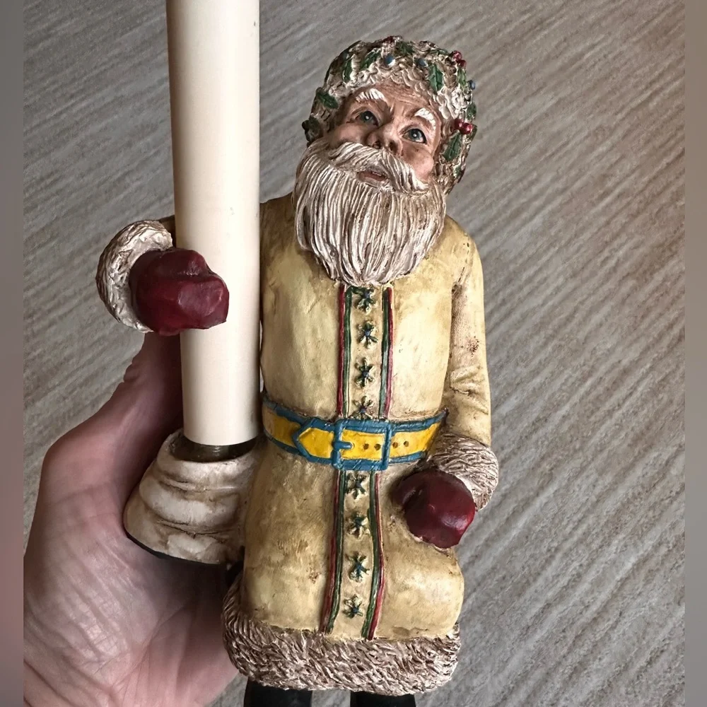 Cresswell Christmas Holiday Shelf Sitter Victorian Santa Welcome Light Lamp Vint